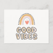 Good Vibes Rainbow Boho Lettering Postkarte (Vorderseite)