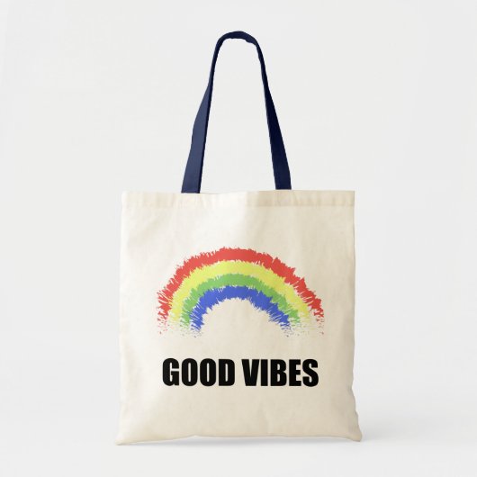 Good Vibes Rainbow Tote Bag Tragetasche (Vorne)
