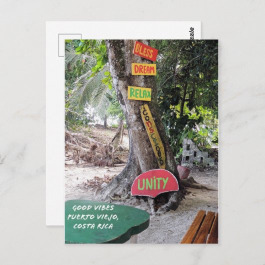Good Vibes Rasta Restaurant Postcard Postkarte (Vorne/Hinten)