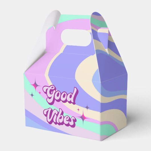 Good Vibes Retro Disco Brautparty Gefallen Box Geschenkschachtel (Rückseite)
