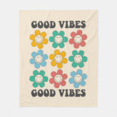 Good Vibes Retro farbenfrohe Daisy Blume Fleecedecke (Vorderseite)