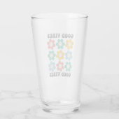 Good Vibes Retro farbenfrohe Daisy Blume Glas (Rückseite)