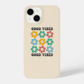 Good Vibes Retro farbenfrohe Daisy Blume iPhone Hülle (Rückseite)