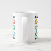 Good Vibes Retro farbenfrohe Daisy Blume Jumbo-Tasse (Rückseite)