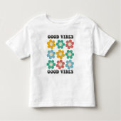 Good Vibes Retro farbenfrohe Daisy Blume Kleinkind T-shirt (Vorderseite)
