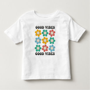 Good Vibes Retro farbenfrohe Daisy Blume Kleinkind T-shirt