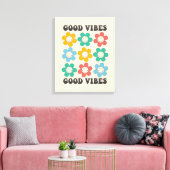 Good Vibes Retro farbenfrohe Daisy Blume Leinwanddruck (Insitu (Wohnzimmer))