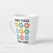 Good Vibes Retro farbenfrohe Daisy Blume Milchtasse (Linke Ecke)