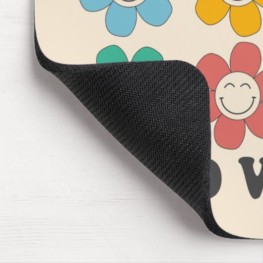 Good Vibes Retro farbenfrohe Daisy Blume Mousepad (Ecke)