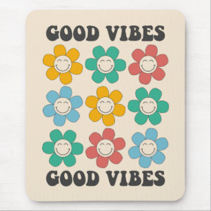 Good Vibes Retro farbenfrohe Daisy Blume Mousepad