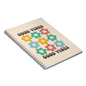 Good Vibes Retro farbenfrohe Daisy Blume Notizblock (Rechte Seite)