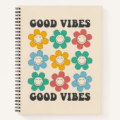 Good Vibes Retro farbenfrohe Daisy Blume Notizblock (Vorderseite)