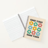 Good Vibes Retro farbenfrohe Daisy Blume Notizblock (Innenseite)