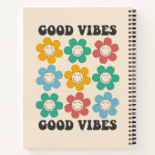 Good Vibes Retro farbenfrohe Daisy Blume Notizblock (Rückseite)