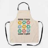 Good Vibes Retro farbenfrohe Daisy Blume Schürze (Vorderseite)