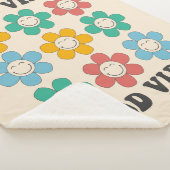 Good Vibes Retro farbenfrohe Daisy Blume Sherpadecke (3/4)