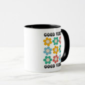 Good Vibes Retro farbenfrohe Daisy Blume Tasse (VorderseiteRechts)