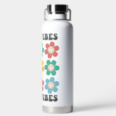 Good Vibes Retro farbenfrohe Daisy Blume Trinkflasche (Rückseite)