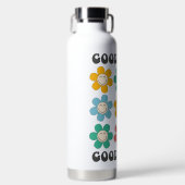 Good Vibes Retro farbenfrohe Daisy Blume Trinkflasche (Vorderseite)