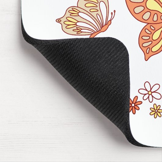 Good Vibes Retro Hippie Blume Butterfly Name Mousepad (Ecke)