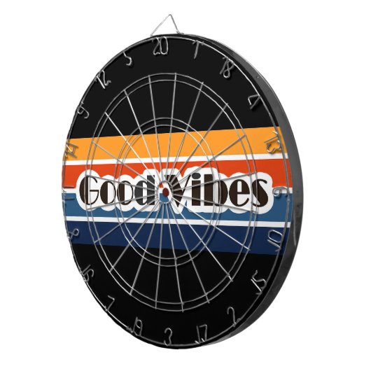 Good Vibes Retro Style Dartscheibe (Vorderseite rechts)