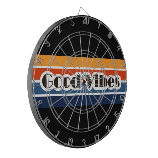 Good Vibes Retro Style Dartscheibe (Vorderseite Links)