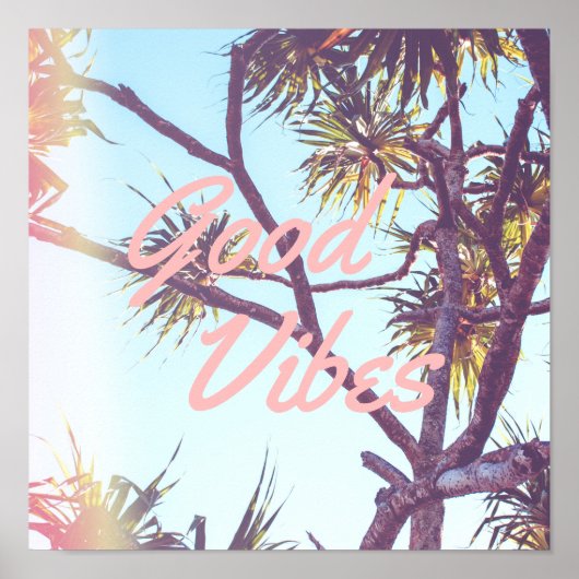 Good Vibes - Retro Tropical Tree | Poster (Vorne)