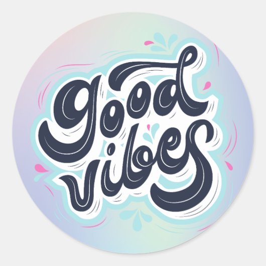 Good Vibes Runder Aufkleber (Vorderseite)