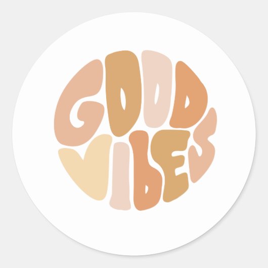 Good Vibes Runder Aufkleber (Vorderseite)