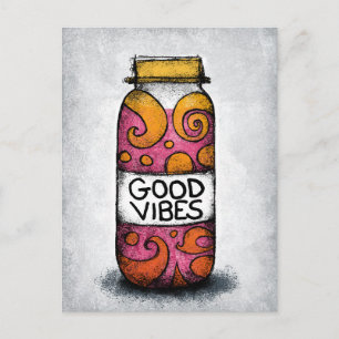 Good Vibes Spice Jar Postcard Postkarte