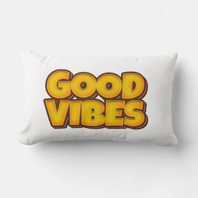 Good Vibes Strong Bold Modern Lumbar Kissen (Vorderseite)