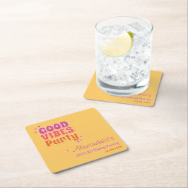 Good Vibes Summer 30. Geburtstag Party Rechteckiger Pappuntersetzer