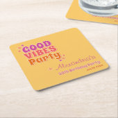 Good Vibes Summer 30. Geburtstag Party Rechteckiger Pappuntersetzer (angewinkelt)