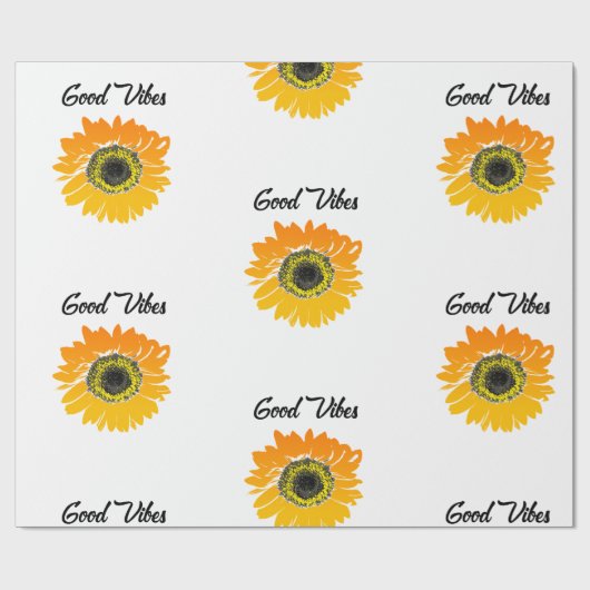 Good Vibes Sunflower Geschenkpapier (Flach)