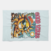 Good Vibes - Sunshine - Retro Summer Geschirrtuch (Horizontal)