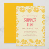 Good Vibes & Sunshine Summer Party Einladung (Vorne/Hinten)