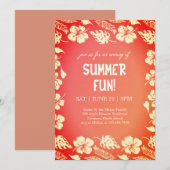 Good Vibes & Sunshine Summer Party Einladung (Vorne/Hinten)