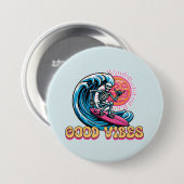 Good Vibes - Surfen - Summer Vibes Button (Vorne & Hinten)