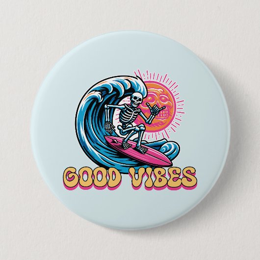 Good Vibes - Surfen - Summer Vibes Button (Vorderseite)