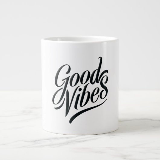 Good Vibes Tasse - Moderner Kalligrafiestil (Vorderseite)
