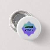 "Good Vibes" Text on Gradient Star Shape Button (Vorne & Hinten)