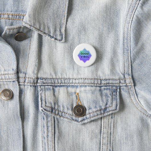 "Good Vibes" Text on Gradient Star Shape Button (Beispiel)