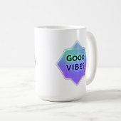 "Good Vibes" Text on Gradient Star Shape Kaffeetasse (VorderseiteRechts)