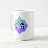 "Good Vibes" Text on Gradient Star Shape Kaffeetasse (Vorderseite Links)