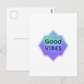 "Good Vibes" Text on Gradient Star Shape Postkarte (Vorne/Hinten)