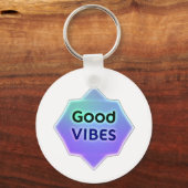 "Good Vibes" Text on Gradient Star Shape Schlüsselanhänger (Rückseite)