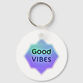 "Good Vibes" Text on Gradient Star Shape Schlüsselanhänger (Rückseite)