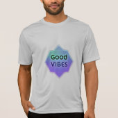 "Good Vibes" Text on Gradient Star Shape T-Shirt (Vorderseite)