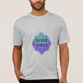 "Good Vibes" Text on Gradient Star Shape T-Shirt