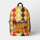 Good Vibes Throwback Retro Fun Bedruckter Rucksack (Vorderseite)